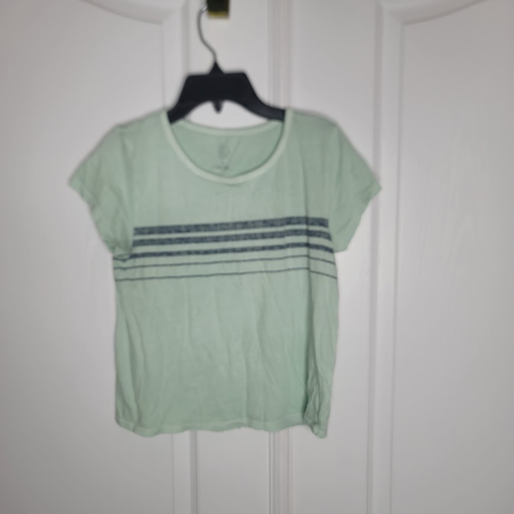Treasure Bond YOUTH XL (14/16) Green Fondant Stripe Tee Shirt Short Sleeve NEW
